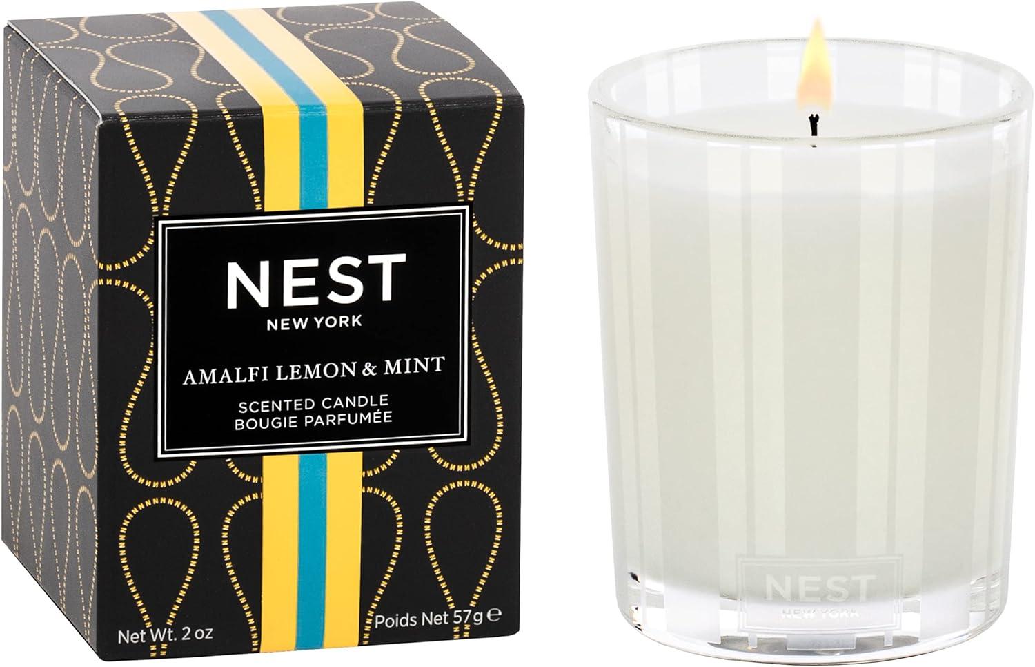 Black Amalfi Lemon & Mint Scented Votive Candle