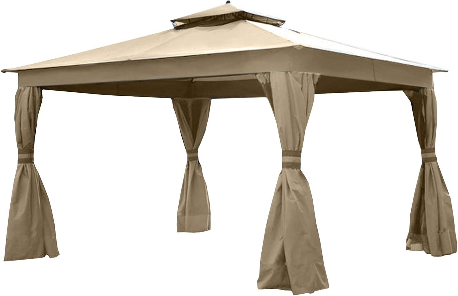 Beige Whisper 10' x 12' Two-Tiered Gazebo Replacement Canopy