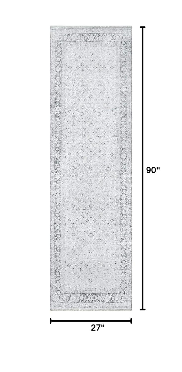 2'3"x7'6" Runner Chandler Rug Gray - Momeni: Bohemian Shibori Pattern, Medium Pile, Indoor Carpet, Cotton & Polyester