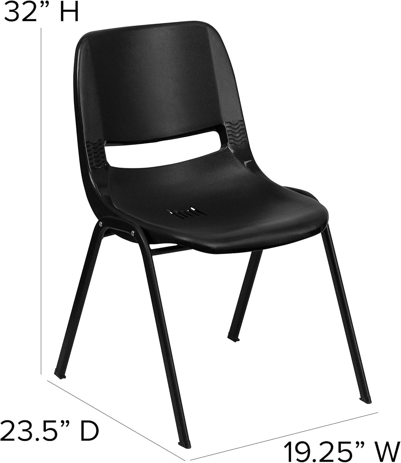 Black Metal Ergonomic Stackable Chair