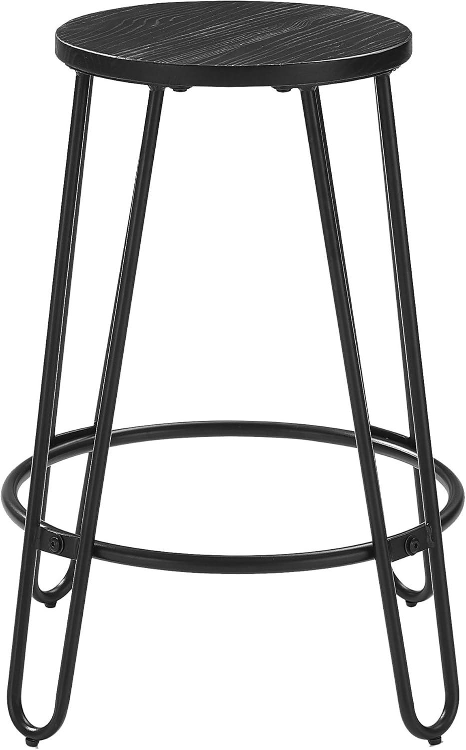Crosley Furniture Ava Hairpin 24" Counter Stool, Set of 2, Black