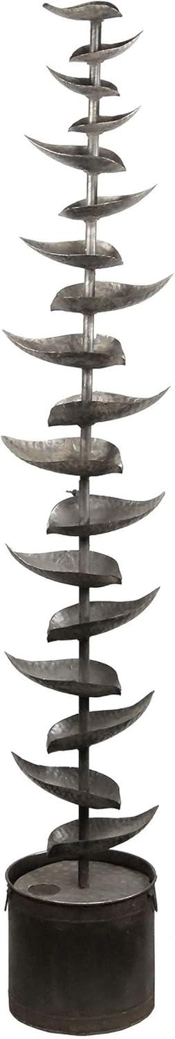 Alpine Bronze 70" Tiered Iron Leaf Fountain