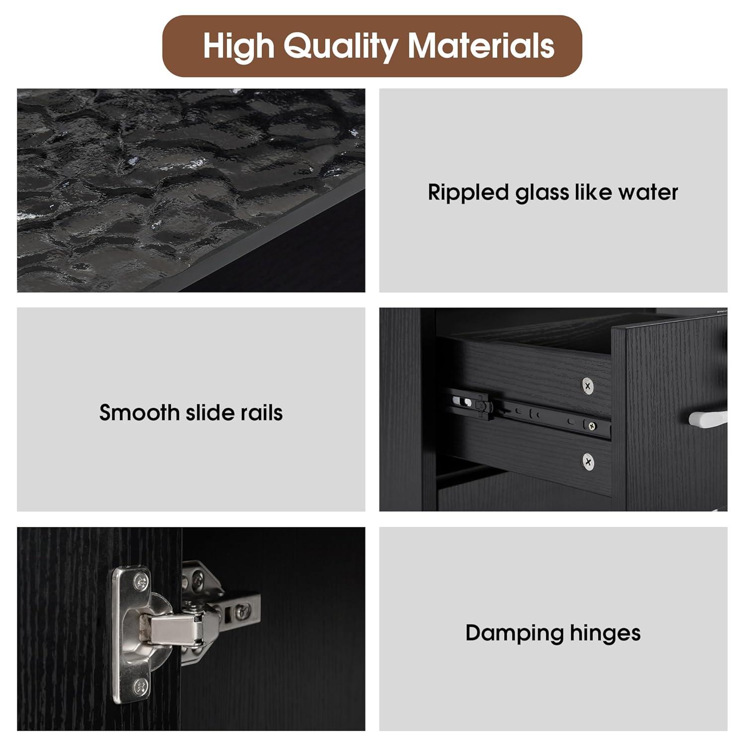 BarberPub Salon Trolley Makeup Organizer with Drawer and Cabinet