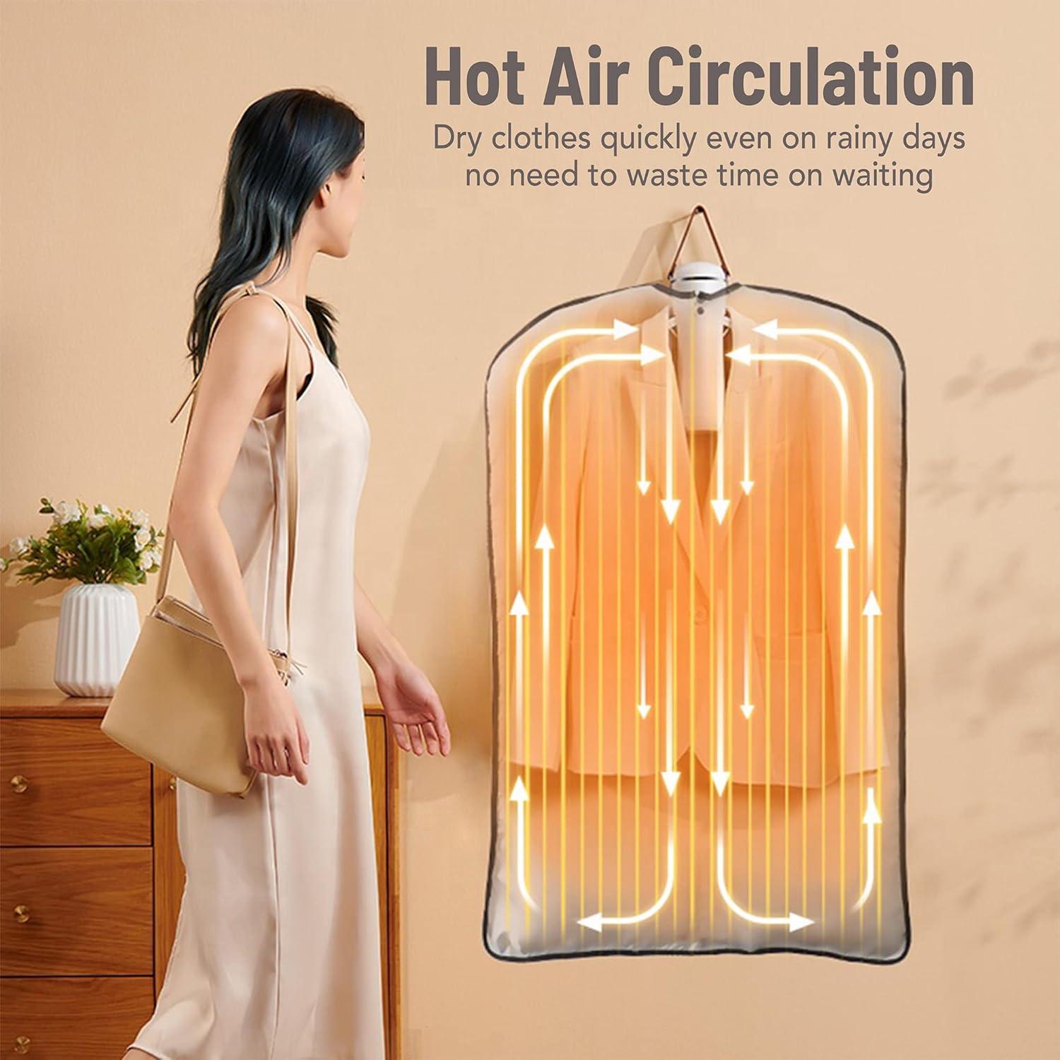 MASTER CRAFT WINDOW AND DOOR Electric Portable Dryer For Clothes - Mini Clothes Dryer With Shoe Drying Attachment, Foldable Drying Rack, Super-Quiet Motor, Timers Automatically Shutdown - Compact Travel Dryers For RV And Apartments