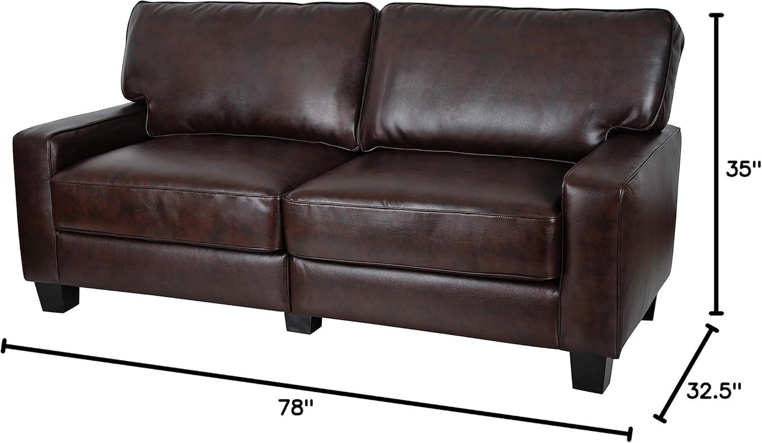 Serta Palisades 78" Track Arm Sofa, Easy Care Fabric, Soft Pillow Back, Pocket Coil Seat Cushions