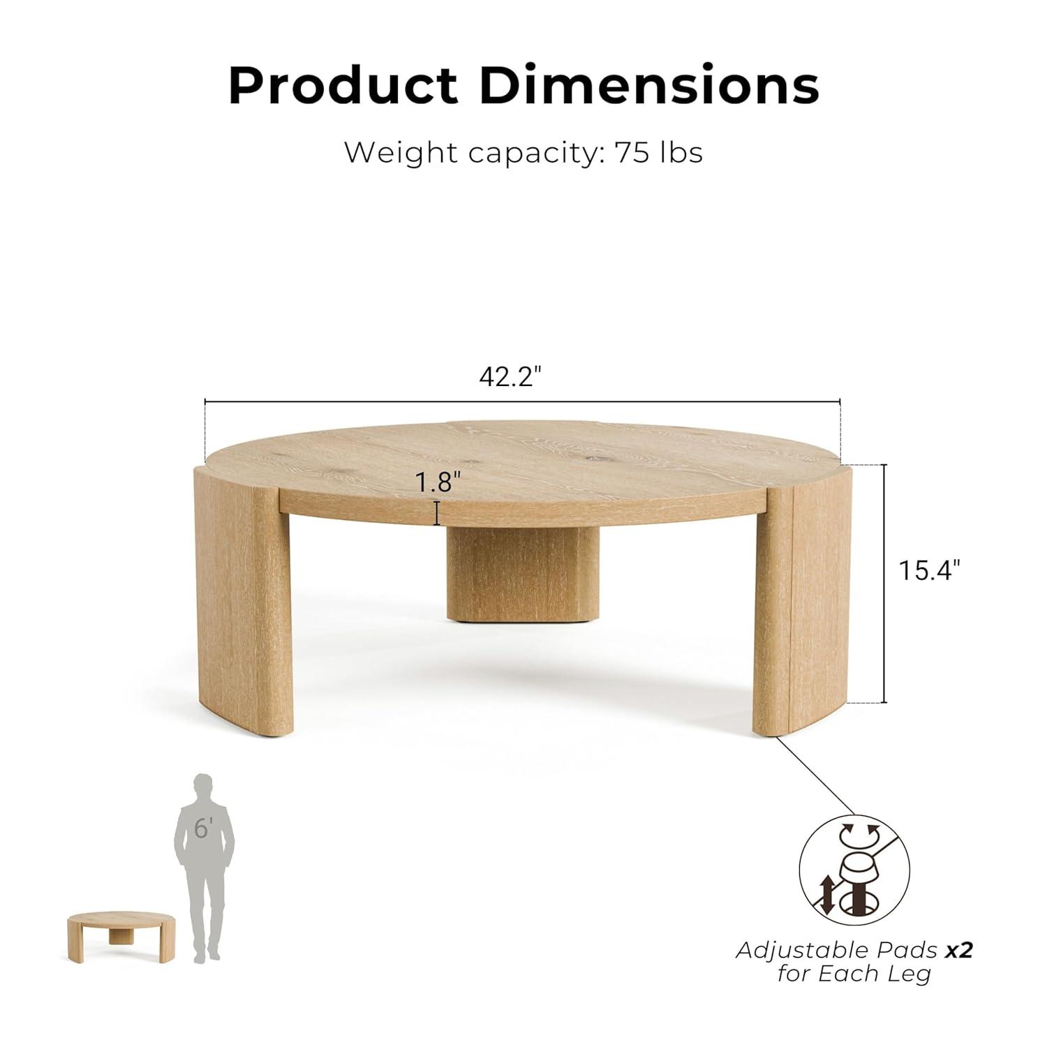 Furniture of America Honora Modern Wood 42-inch Oval Coffee Table with Plinth Base, Oak