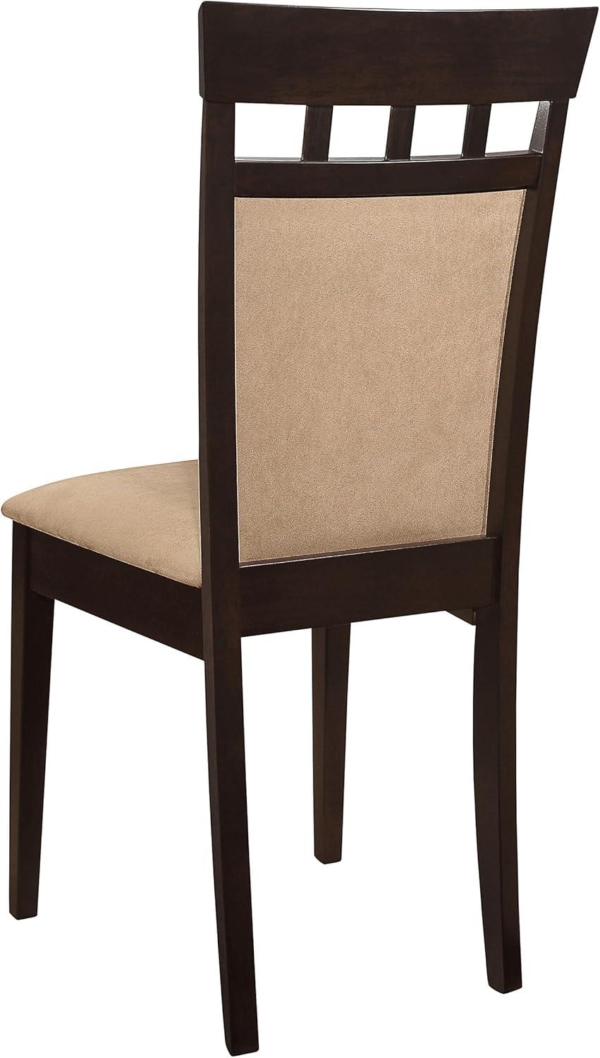 Coaster Gabriel Upholstered Microfiber Dining Chairs in Tan