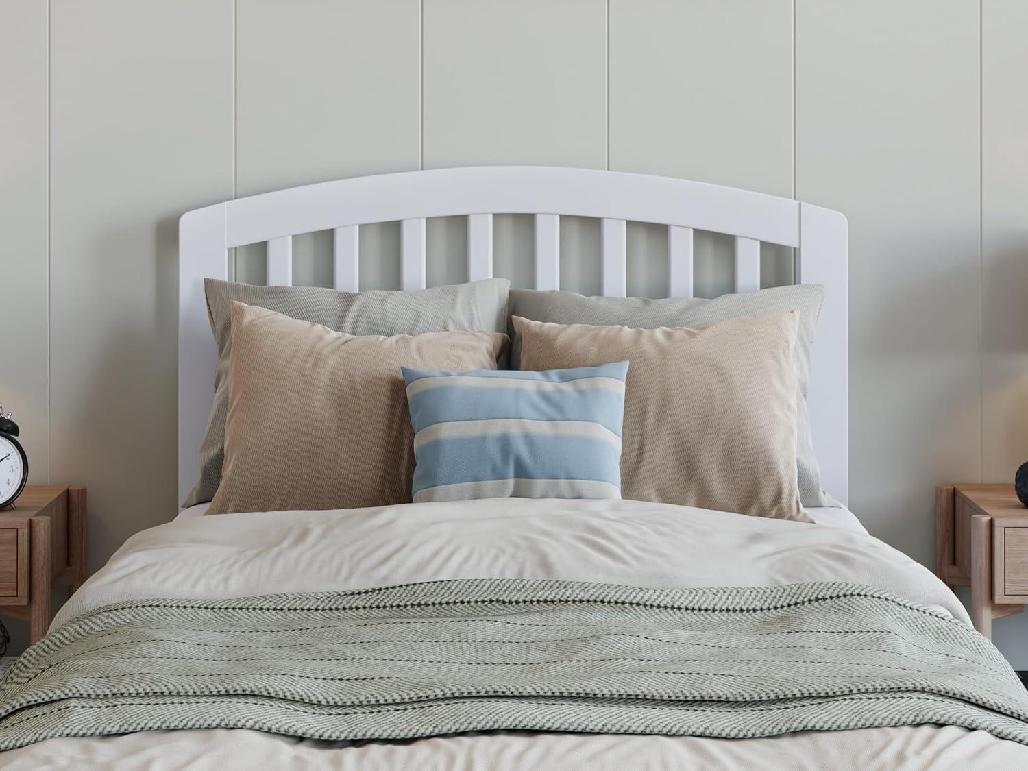 Lucia Twin XL Wood Platform Bed with Panel Footboard & Twin XL Trundle in White