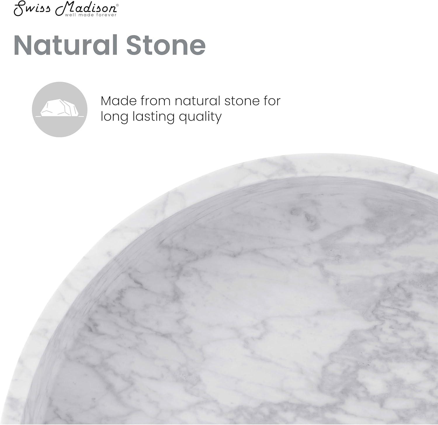 Monaco 17" Round Vessel Bathroom Sink in Marbled Grey