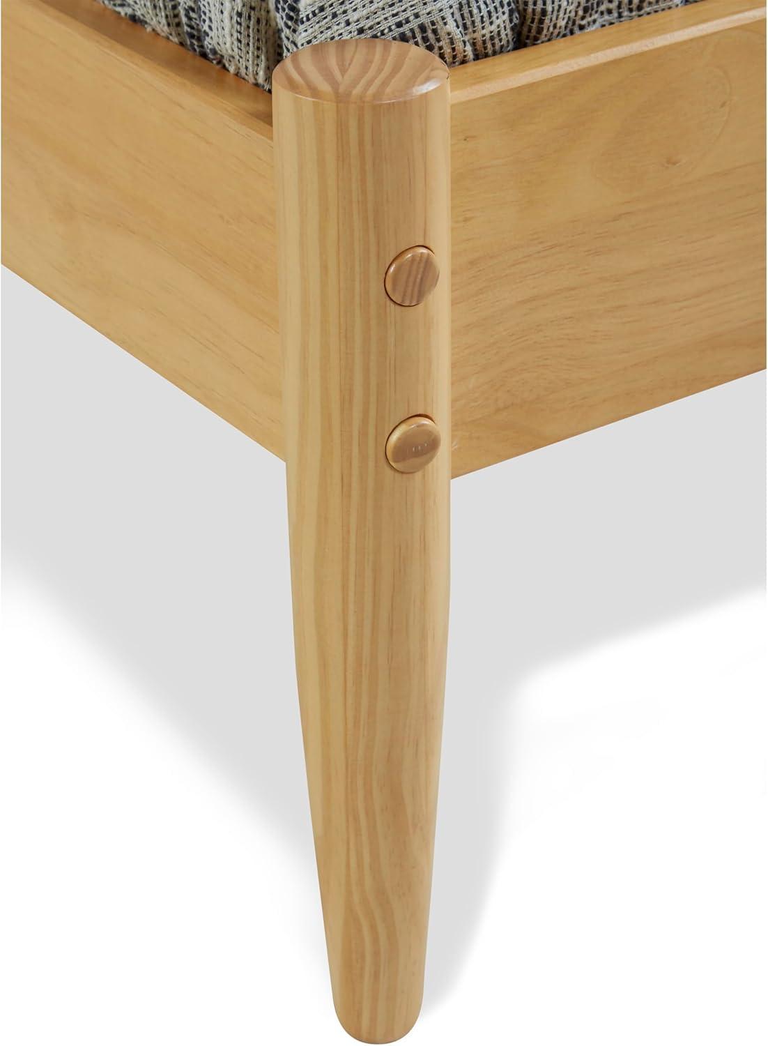 Camaflexi Mid Century Platform Bed Wood Panel Bed Frame with Headboard, Full, Scandinavian Oak