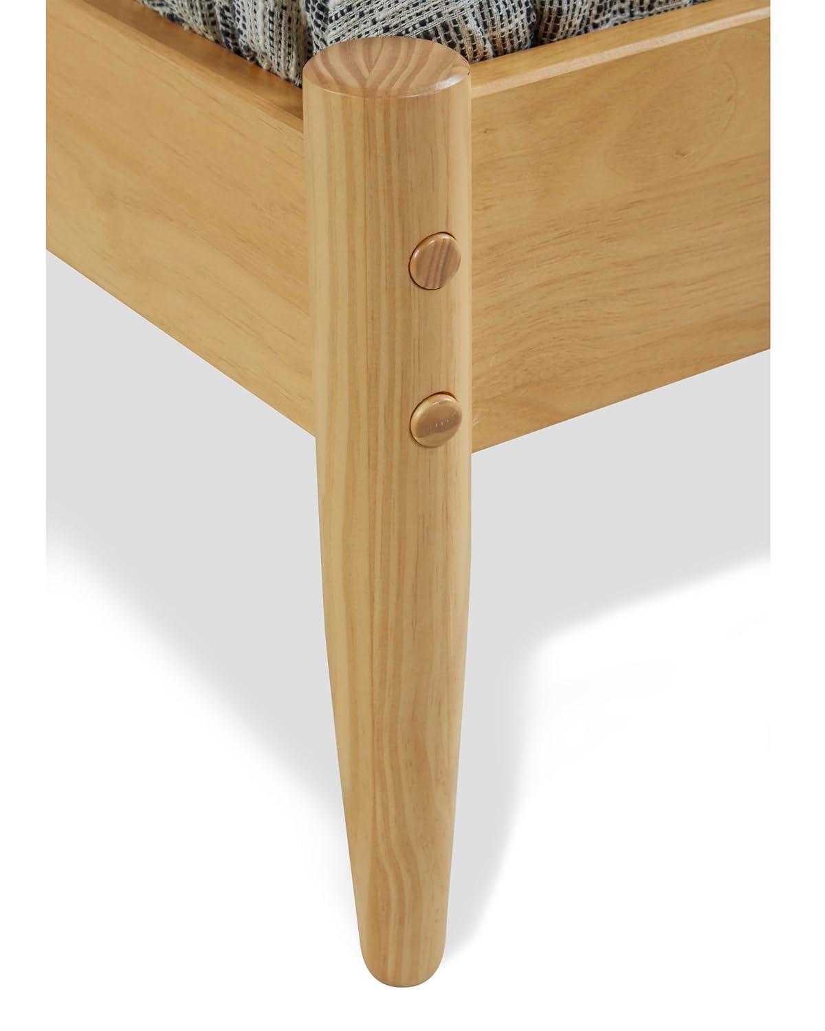 Camaflexi Mid Century Platform Bed Wood Panel Bed Frame with Headboard, Full, Scandinavian Oak