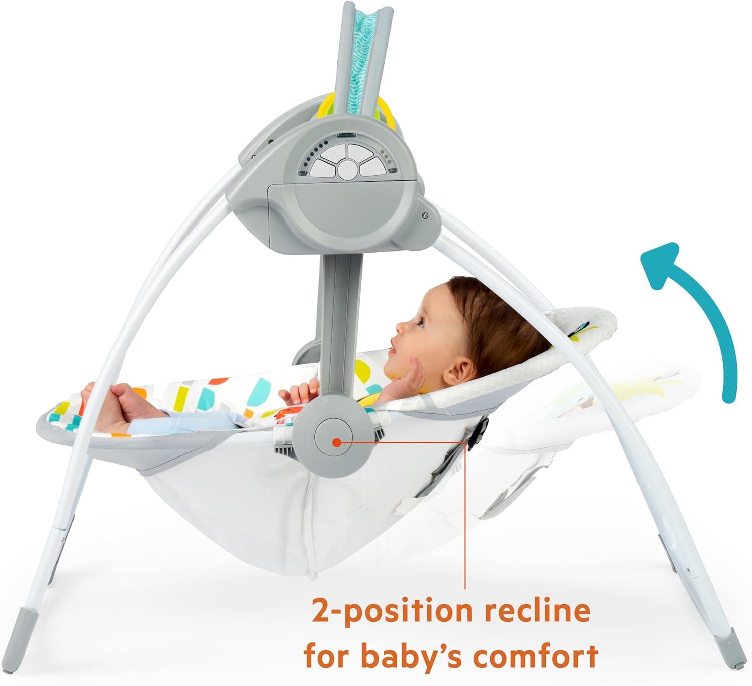 Bright Starts Playful Paradise Portable Compact Baby Swing - Unisex - Green