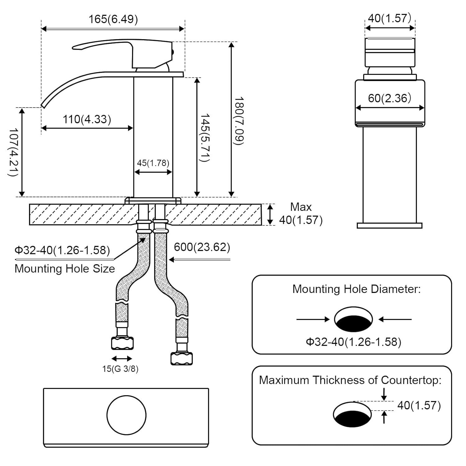 Freestanding Single-handle Bathroom Faucet with Drain Assembly