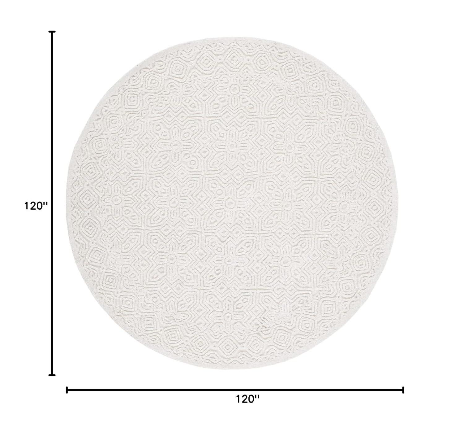 Textural TXT101 Hand Tufted Indoor Accent Rug - Ivory - 4'x4' - Safavieh