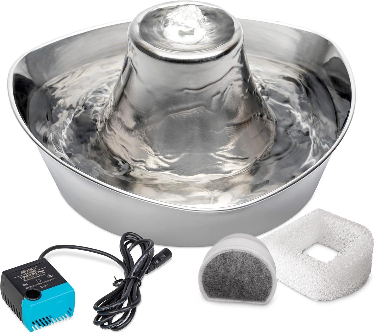 Stainless Steel 60 oz Pet Water Fountain