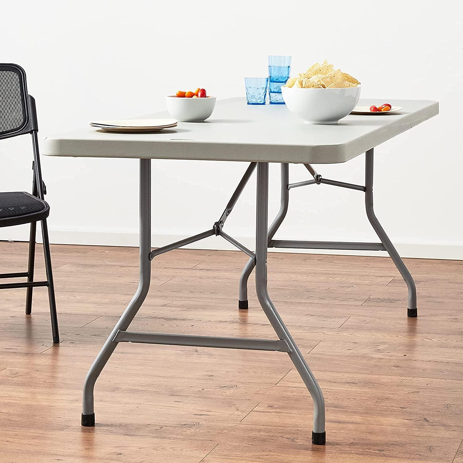 Light Gray 6-Foot Resin Multipurpose Folding Table