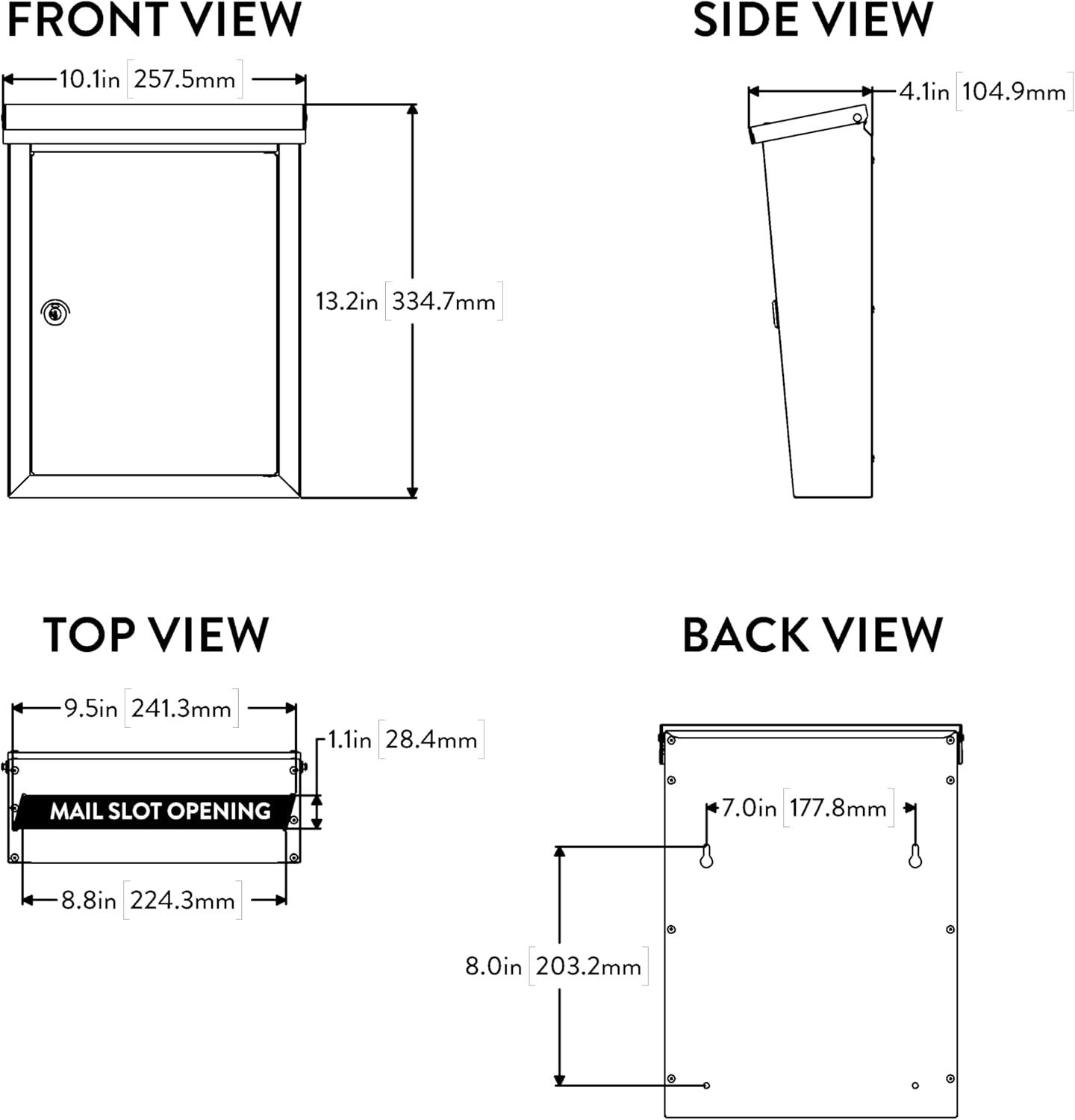 Regent Locking Wall Mounted Mailbox