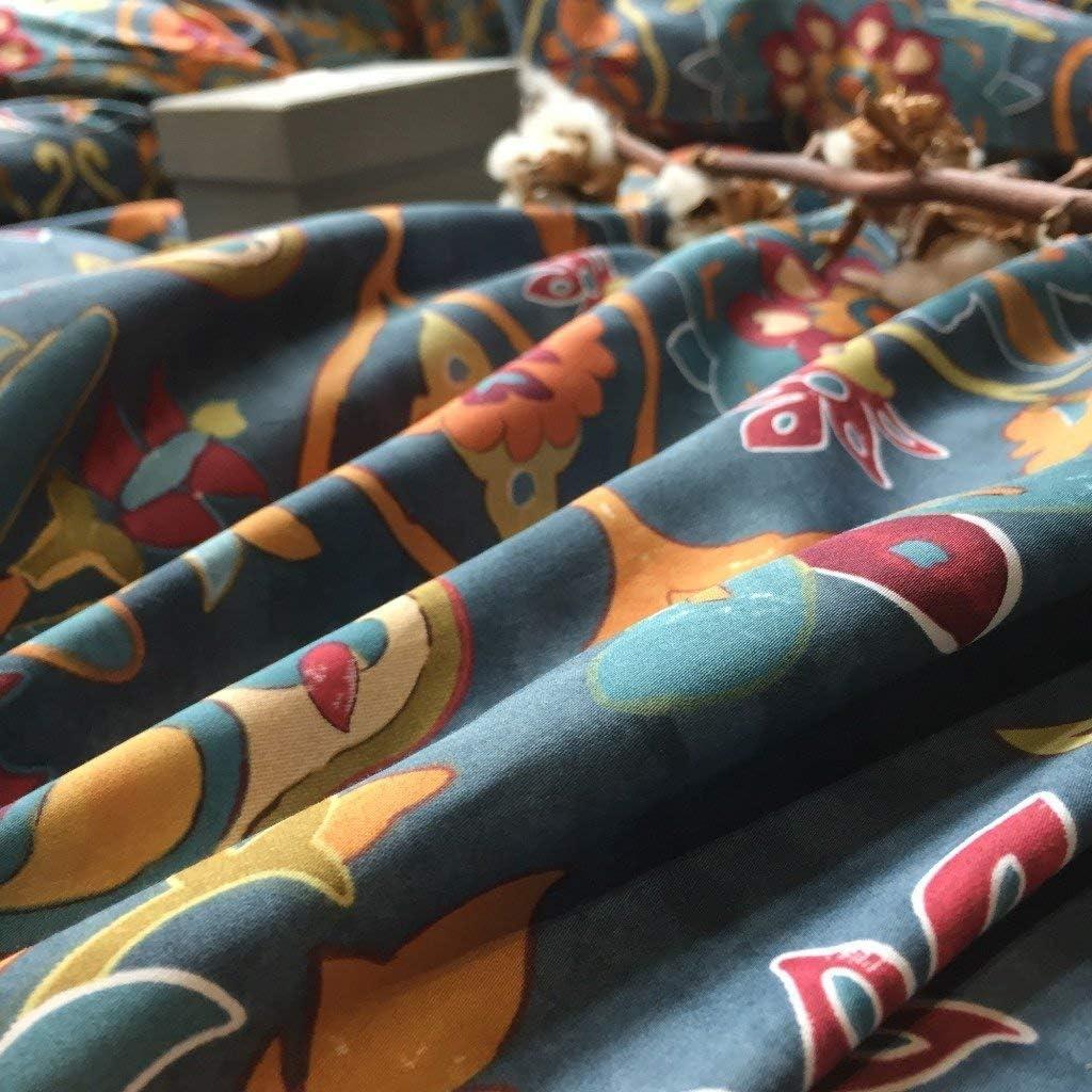 Eikei Home Damask Medallion Luxury Duvet Quilt Cover Boho Paisley Print Bedding Set 400 Thread Count Egyptian Cotton Sateen Vibrant Bohemian Pattern (Spanish Tile, Queen)