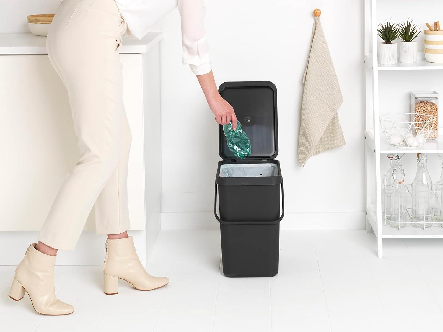 Brabantia Sort & Go Plastic Recycling Bin, 6.6 Gallon