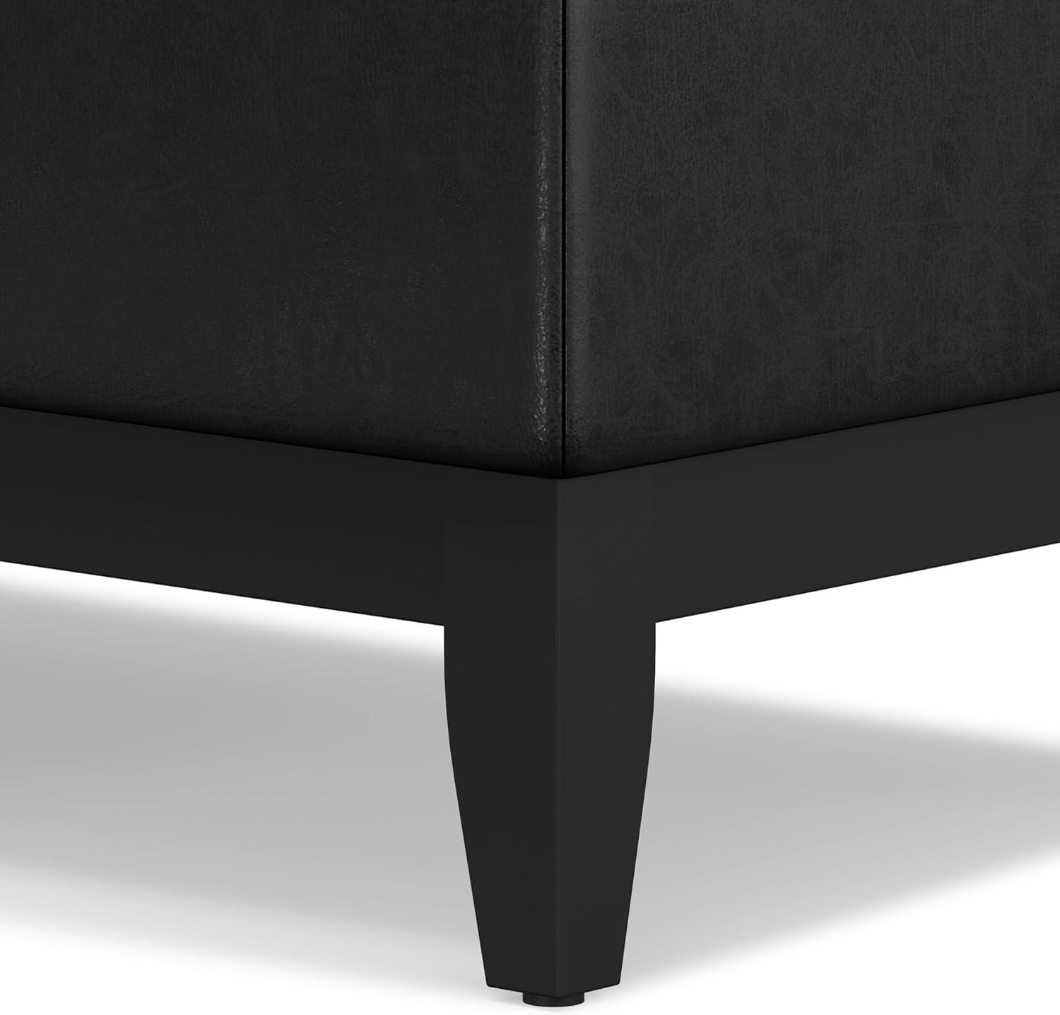 Simpli Home Oregon 42"W Upholstered Storage Ottoman Bench with Lift-Top Lid and Tray