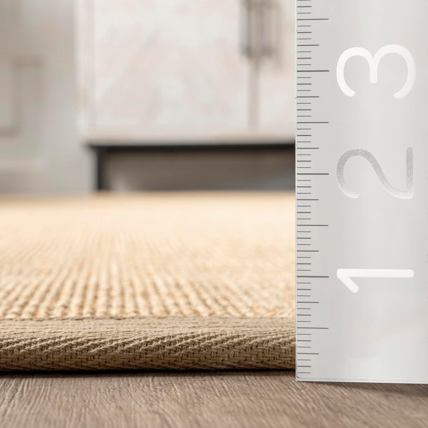 Beige Flat Woven Handmade Sisal Border Rug 2' 6" x 8'