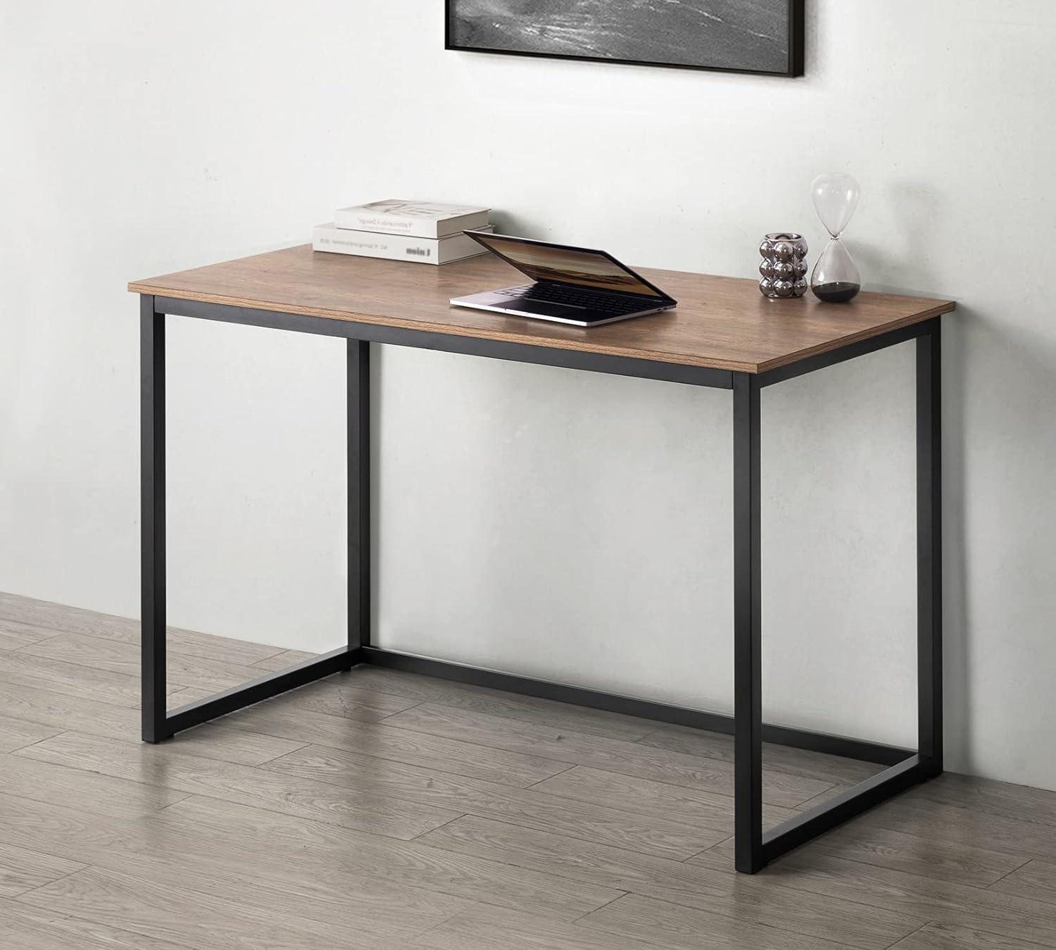 47.5" Walnut and Black Wood Standing Desk