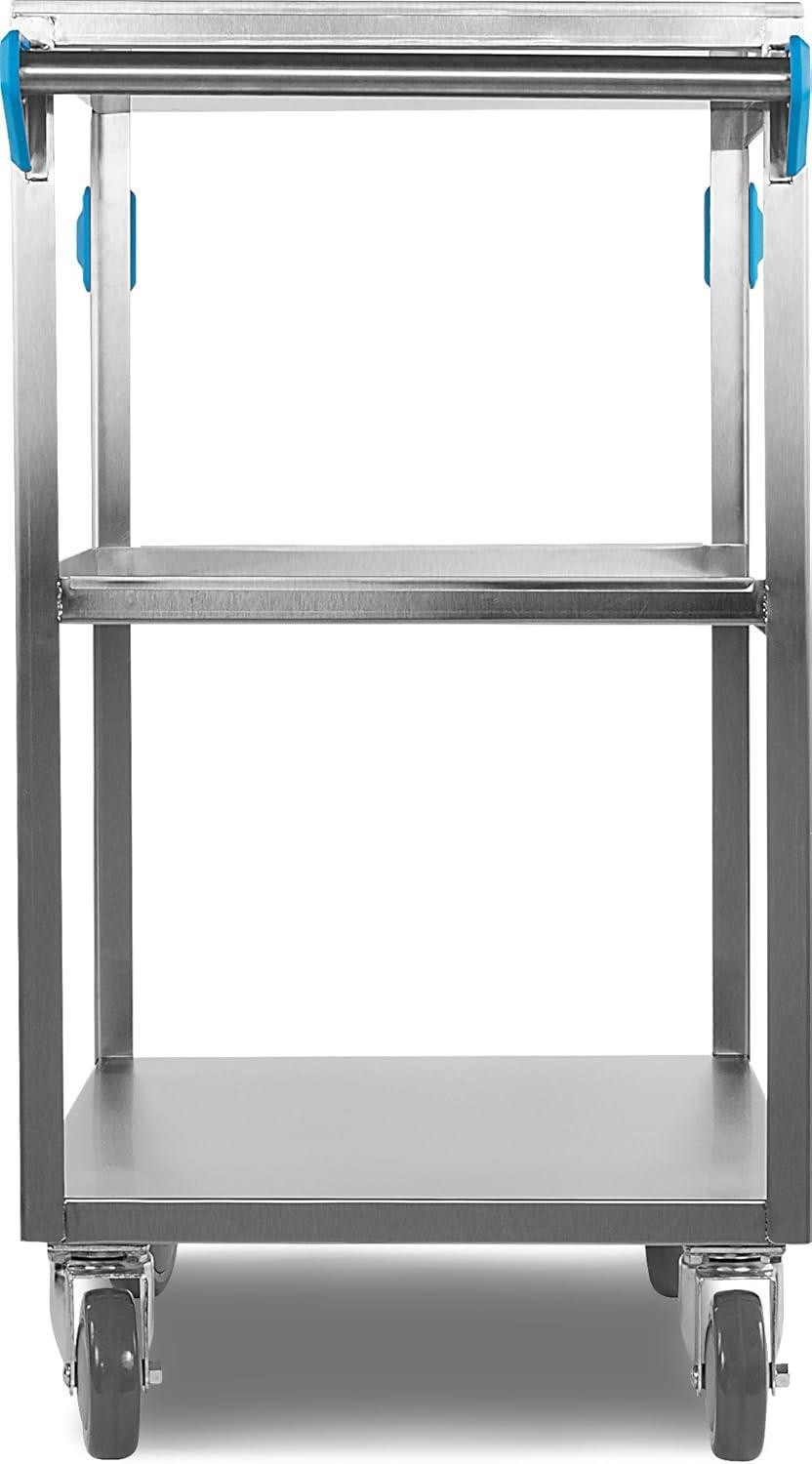 Stainless Steel 3-Shelf Utility Cart with Rubber Bumpers