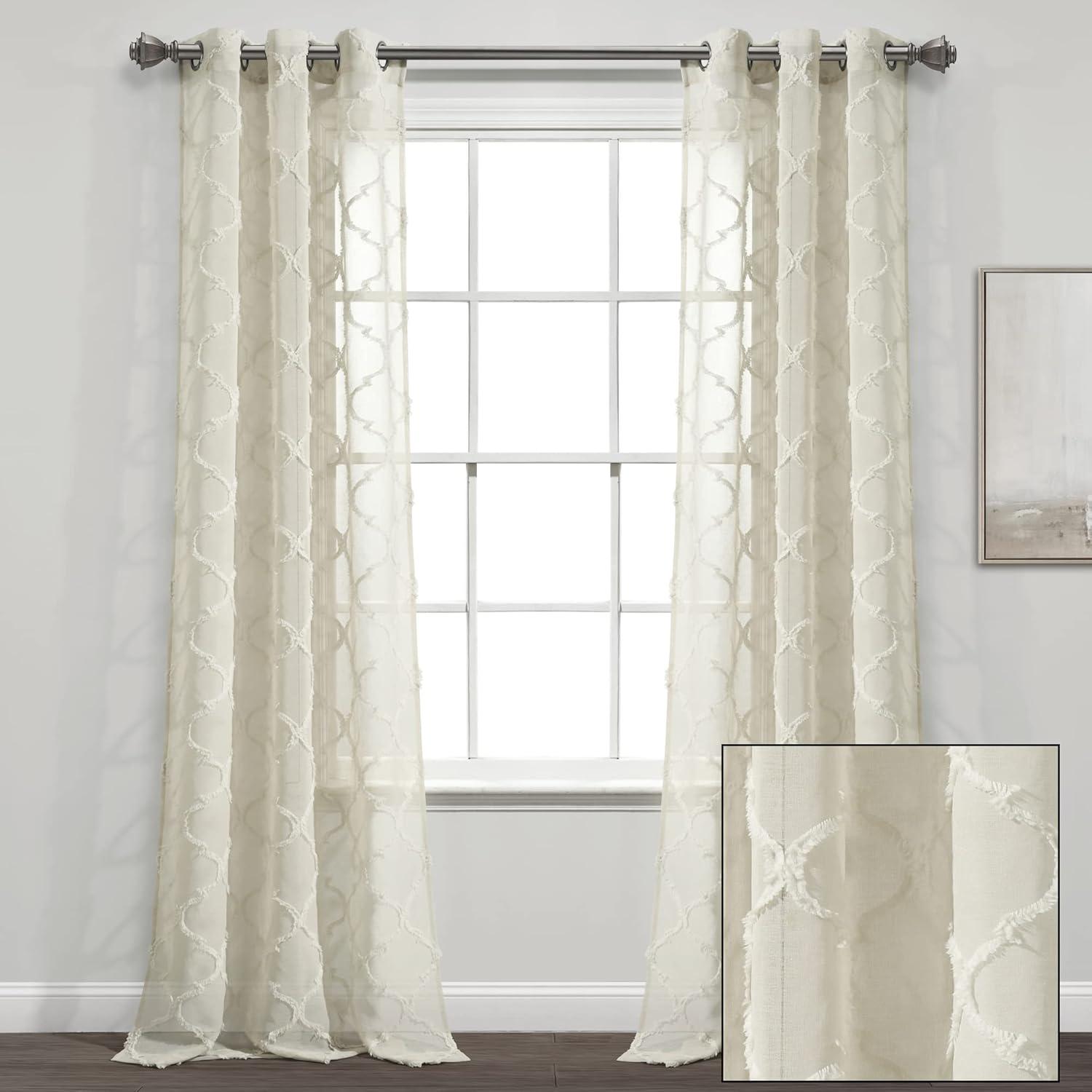 Lush Decor Avon Trellis Sheer Trellis Sheer Curtain Panels (Set of 2)