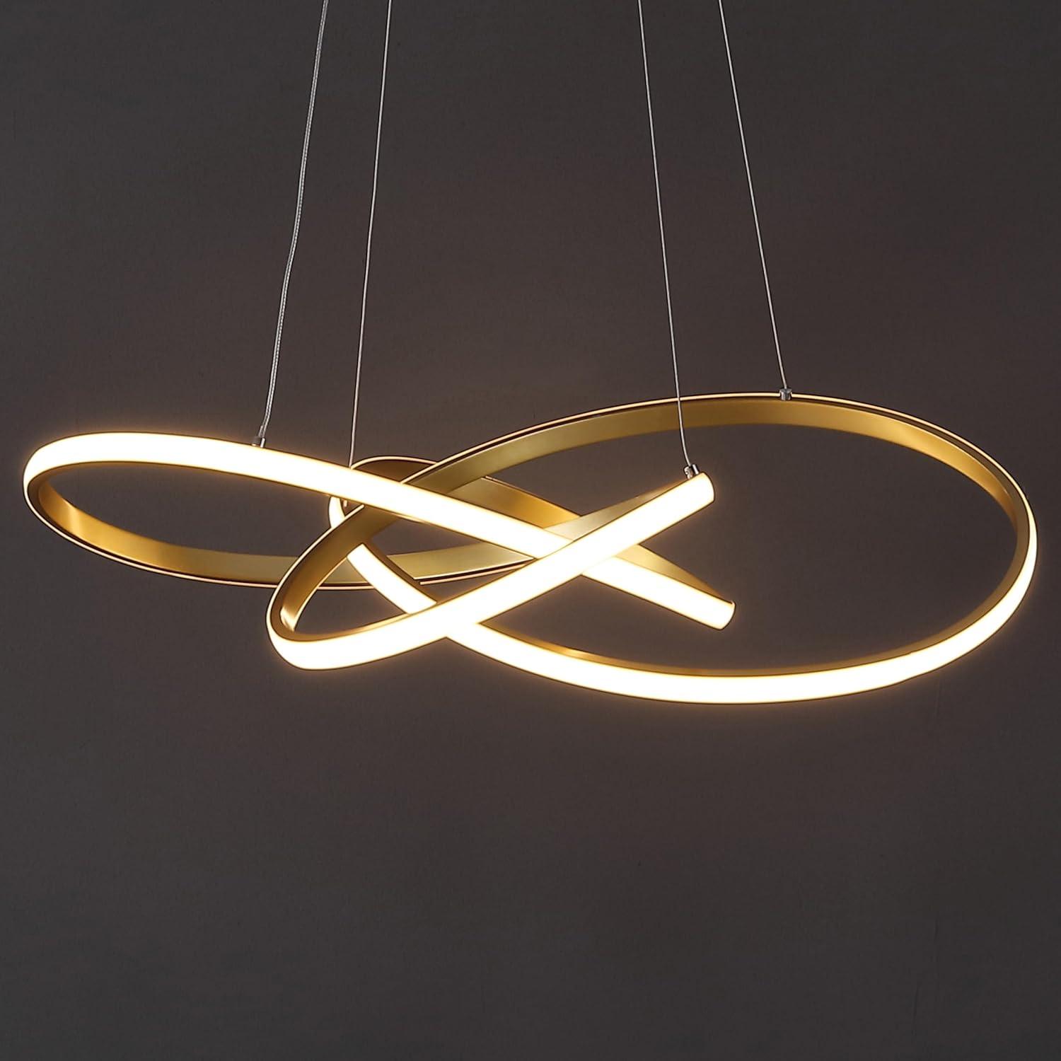 Gold Abstract LED Aluminum Pendant Light