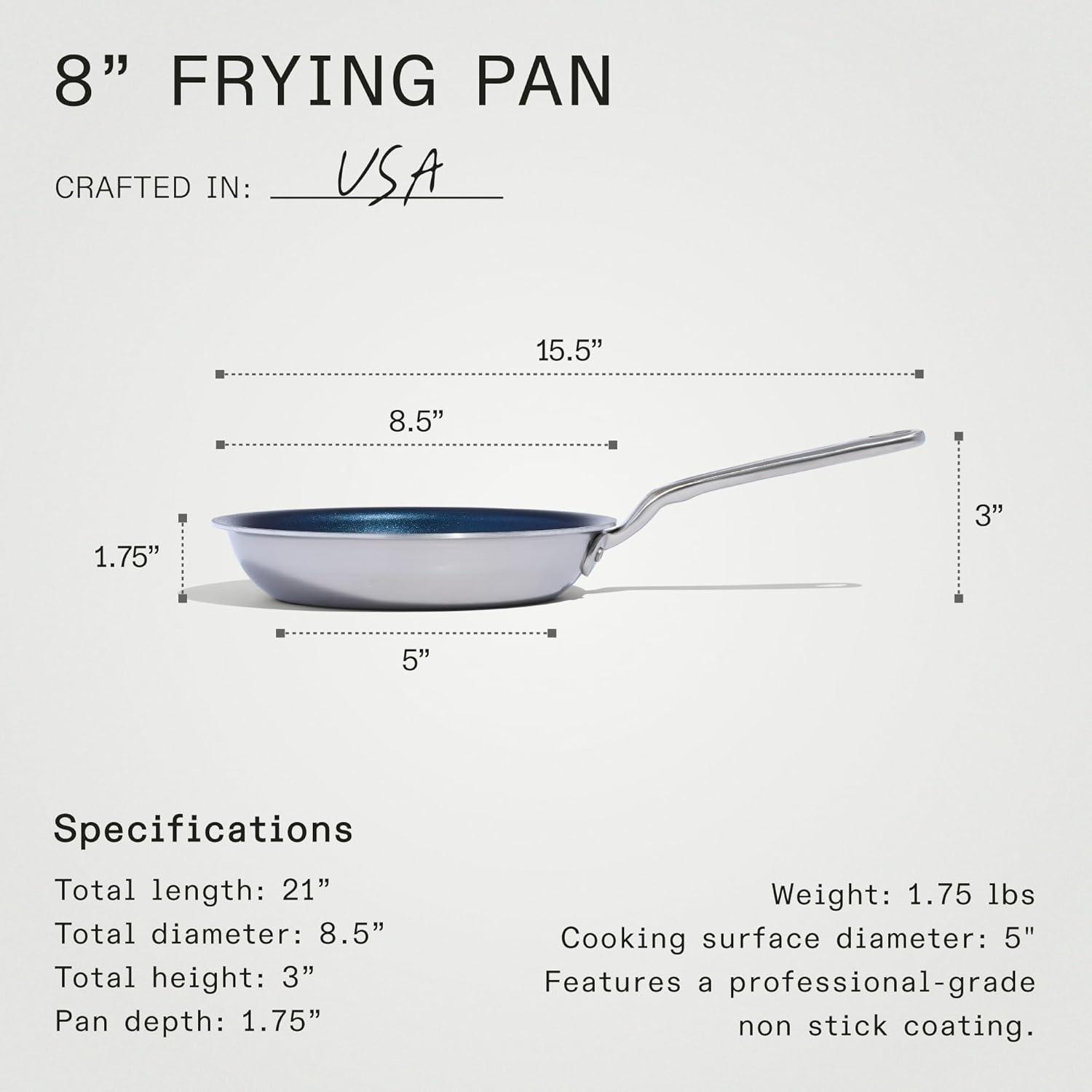 Harbour Blue 8" Non Stick Stainless Steel Frying Pan