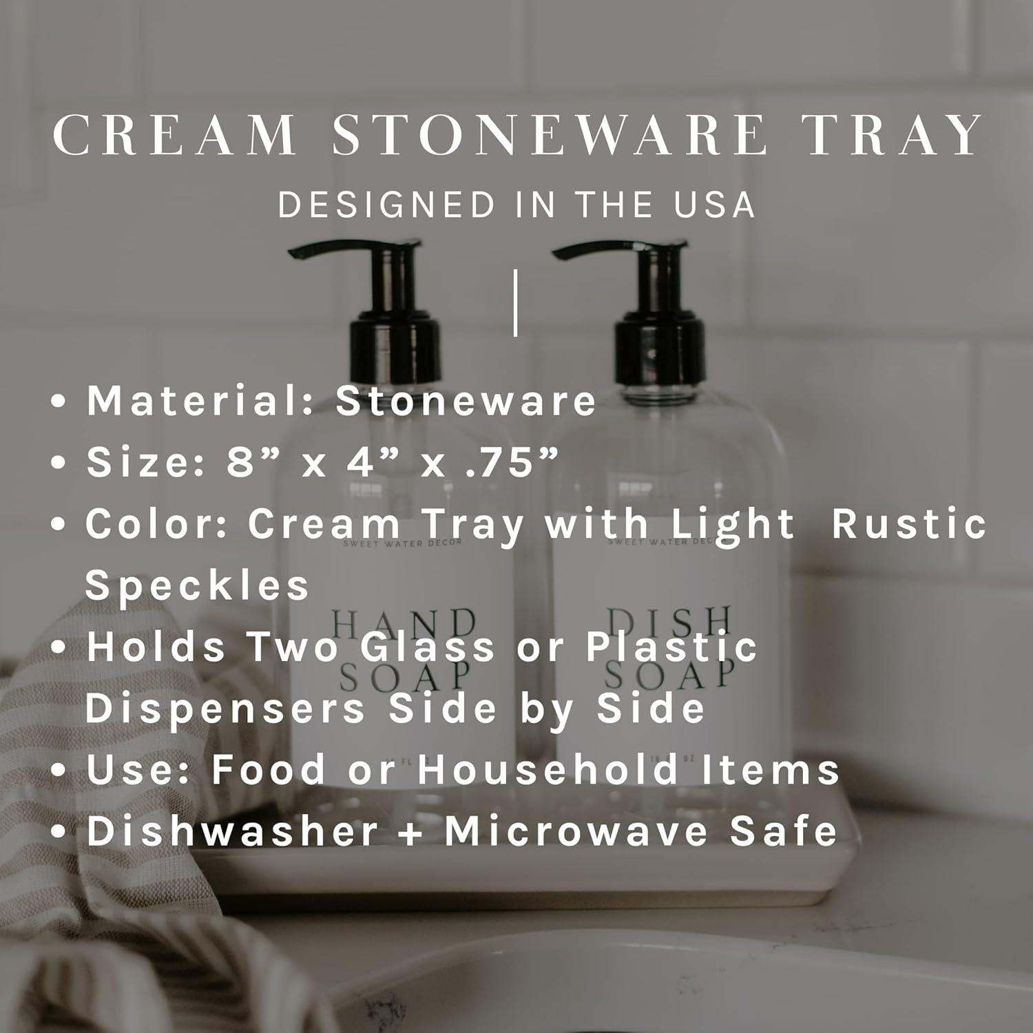 Sweet Water Decor Cream Speckled Stoneware Tray - 8x4"