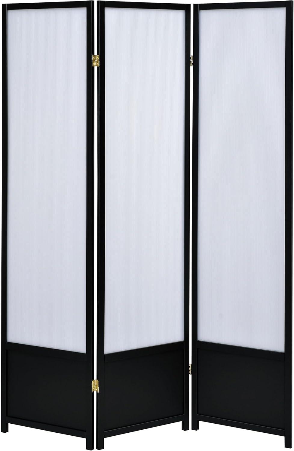 Coaster Home Furnishings Calix 3-panel Folding Floor Screen Translucent and Black