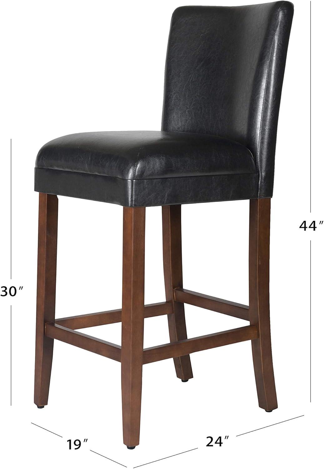 24" Faux Leather Luxury Counter Height Barstool - HomePop