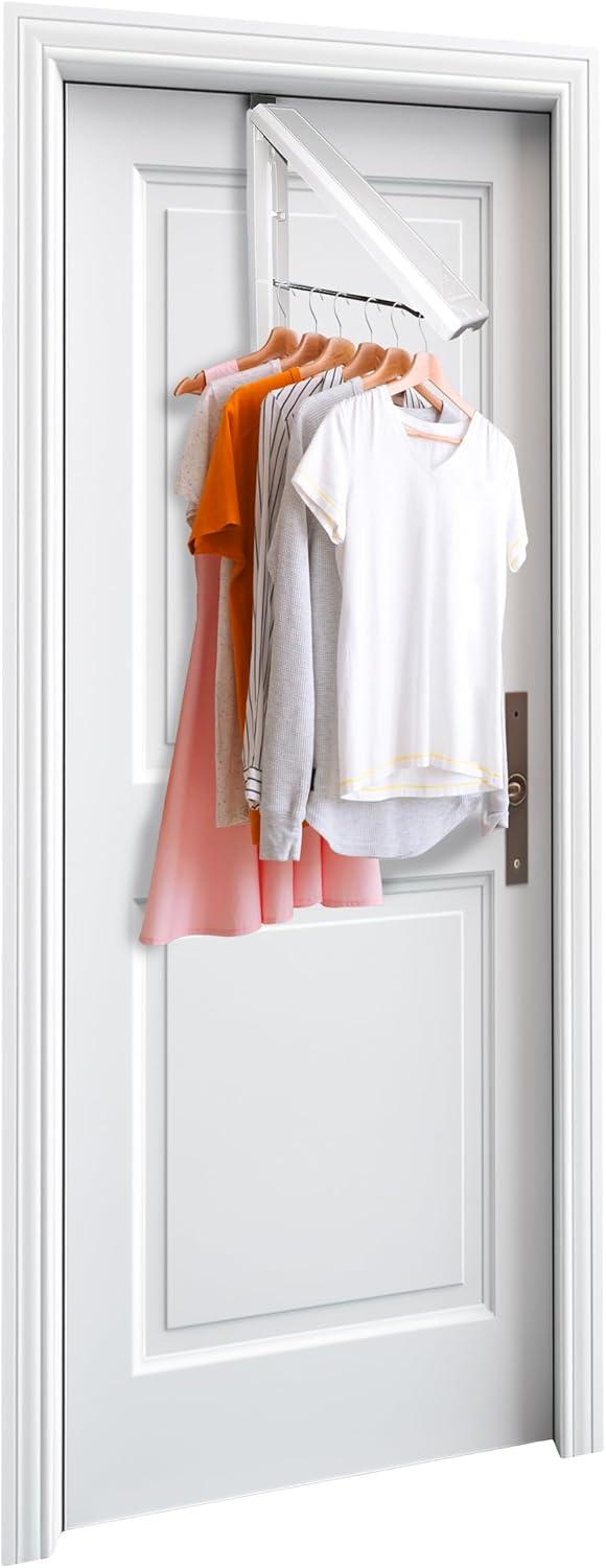 White Collapsible Over-Door Clothes Drying Rack