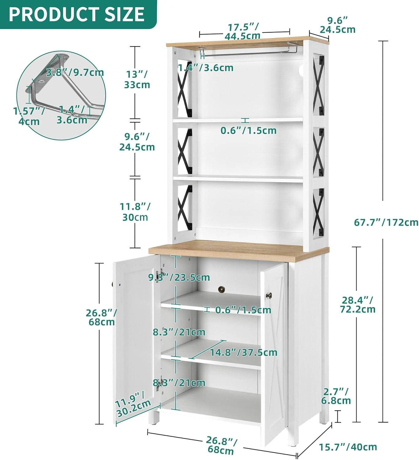 Moasis Bar Cabinet for Liquor and Glasses Dining Kitchen Cabinet with Wine Rack White