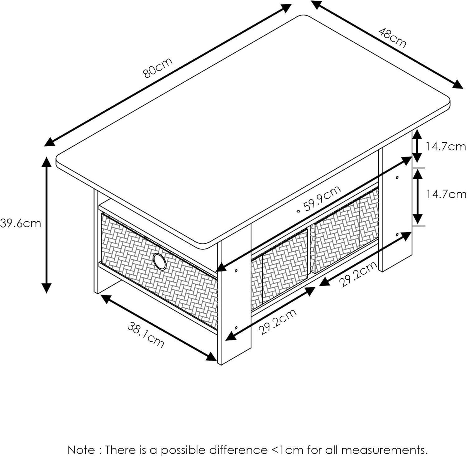 Furinno Andrey Coffee Table with Bin Drawer, Multiple Colors