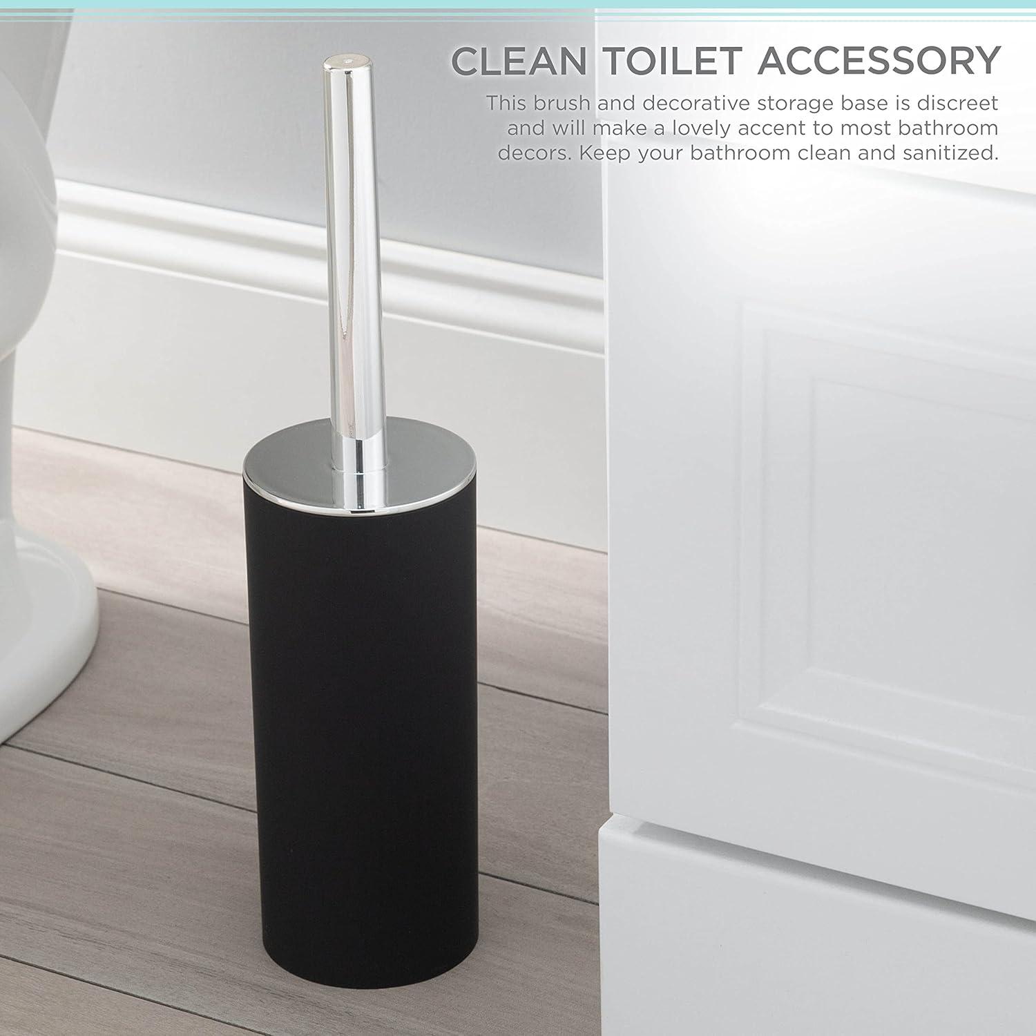 Soft Touch Toilet Brush Holder Black - Bath Bliss