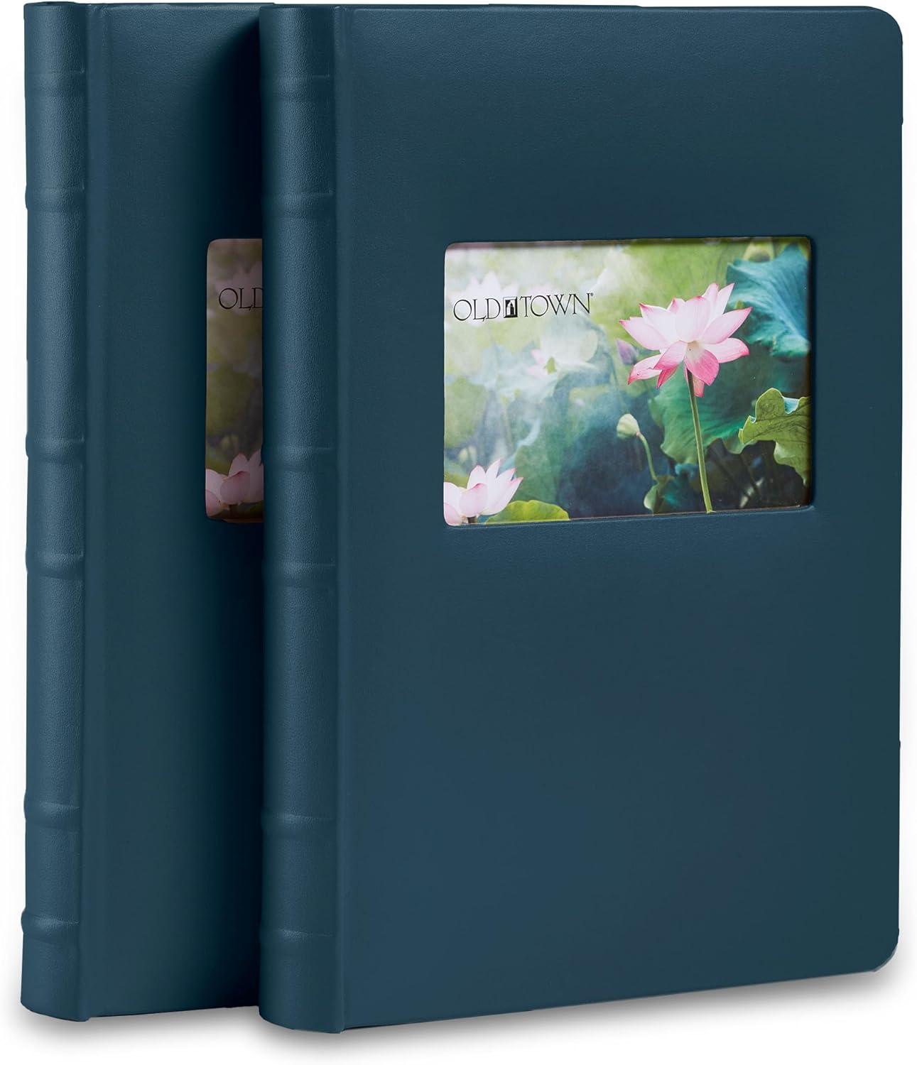QUALITY FLOORING INC. 2-Pack Bonded Leather Photo Albums, Photo Album 5X7 & 4X6 Slots