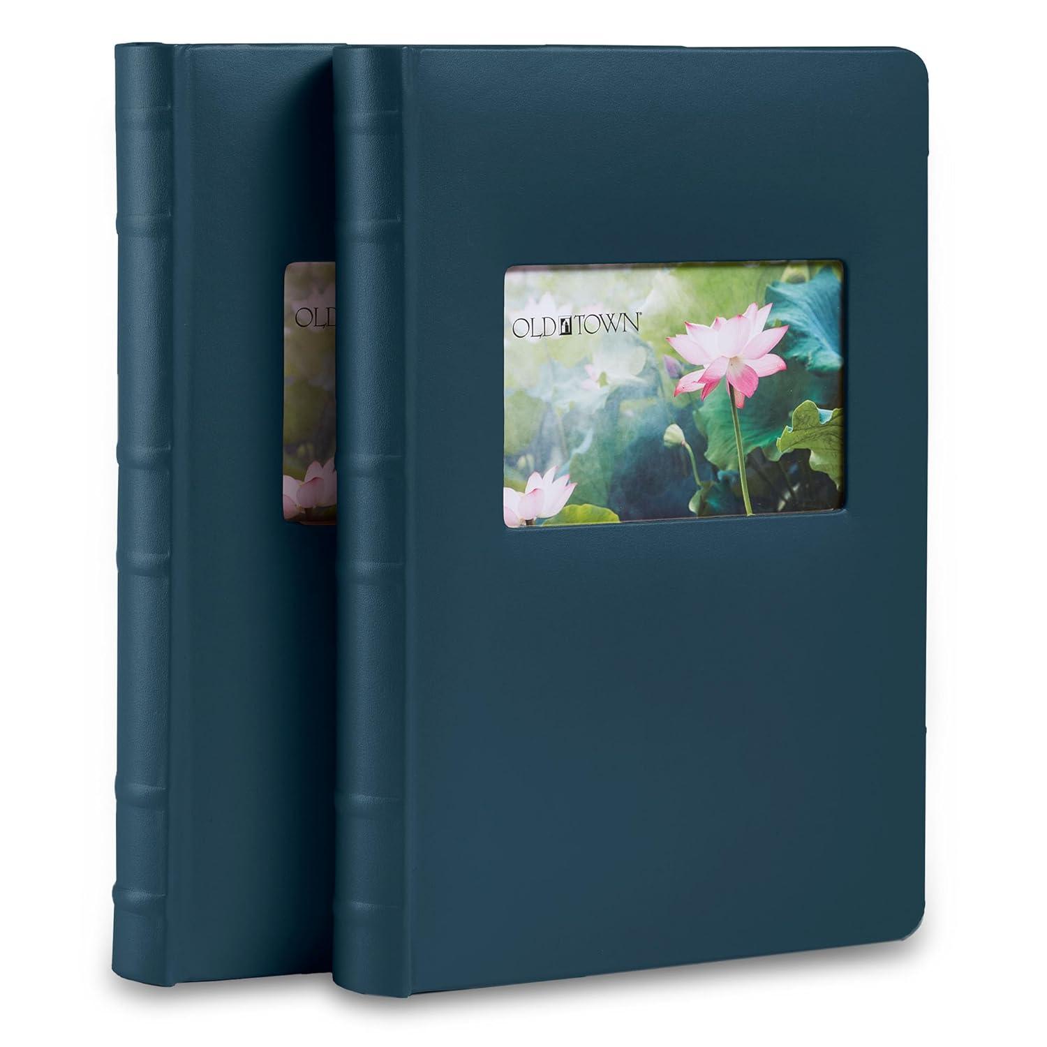 QUALITY FLOORING INC. 2-Pack Bonded Leather Photo Albums, Photo Album 5X7 & 4X6 Slots