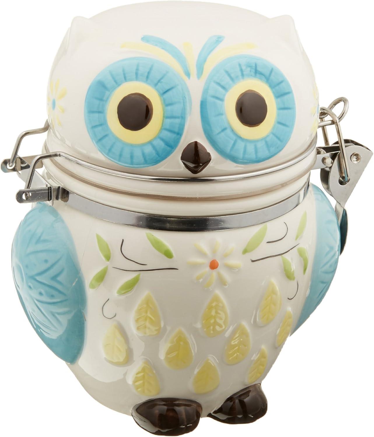 Boston Warehouse Hinged Jar, Pugly Sweater Collection, Hand-painted Earthenware Storage Container C57