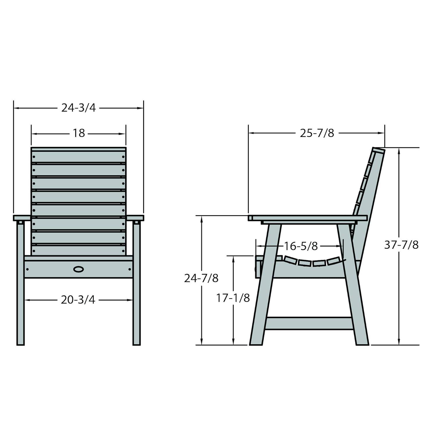 Highwood Weatherly Dining Chair - Dining Height, Outdoor, Eco-friendly, Synthetic Wood
