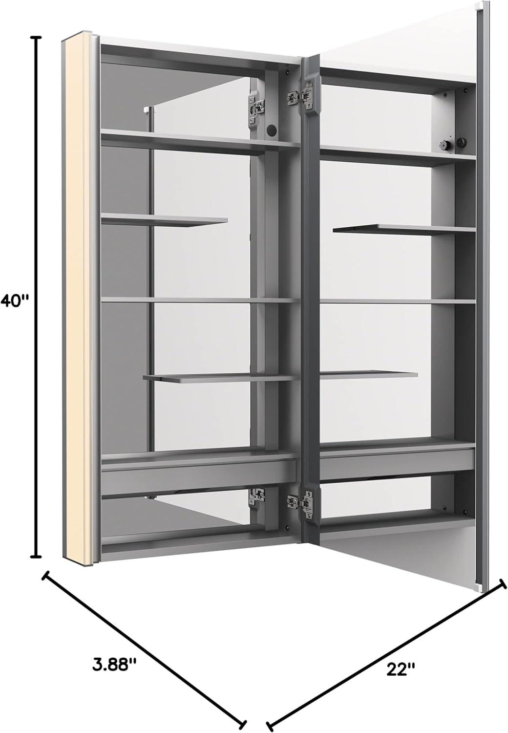 Maxstow Surface Mount Frameless Medicine Cabinet with LED Lighting