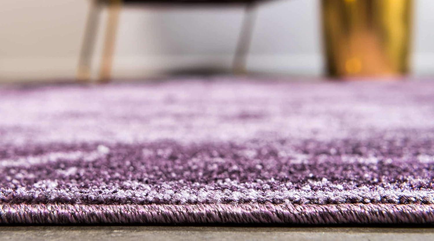 Unique Loom 12' 2 x 12' 2 Round Purple La Jolla Floral Area Rug