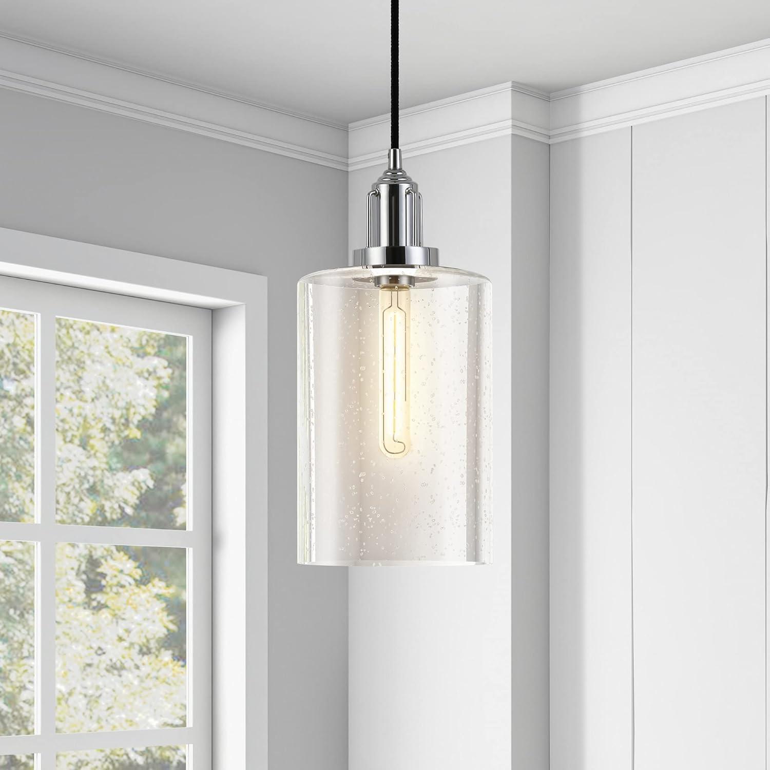 Hampton & Thyme 7.87" Wide Pendant with Glass Shade