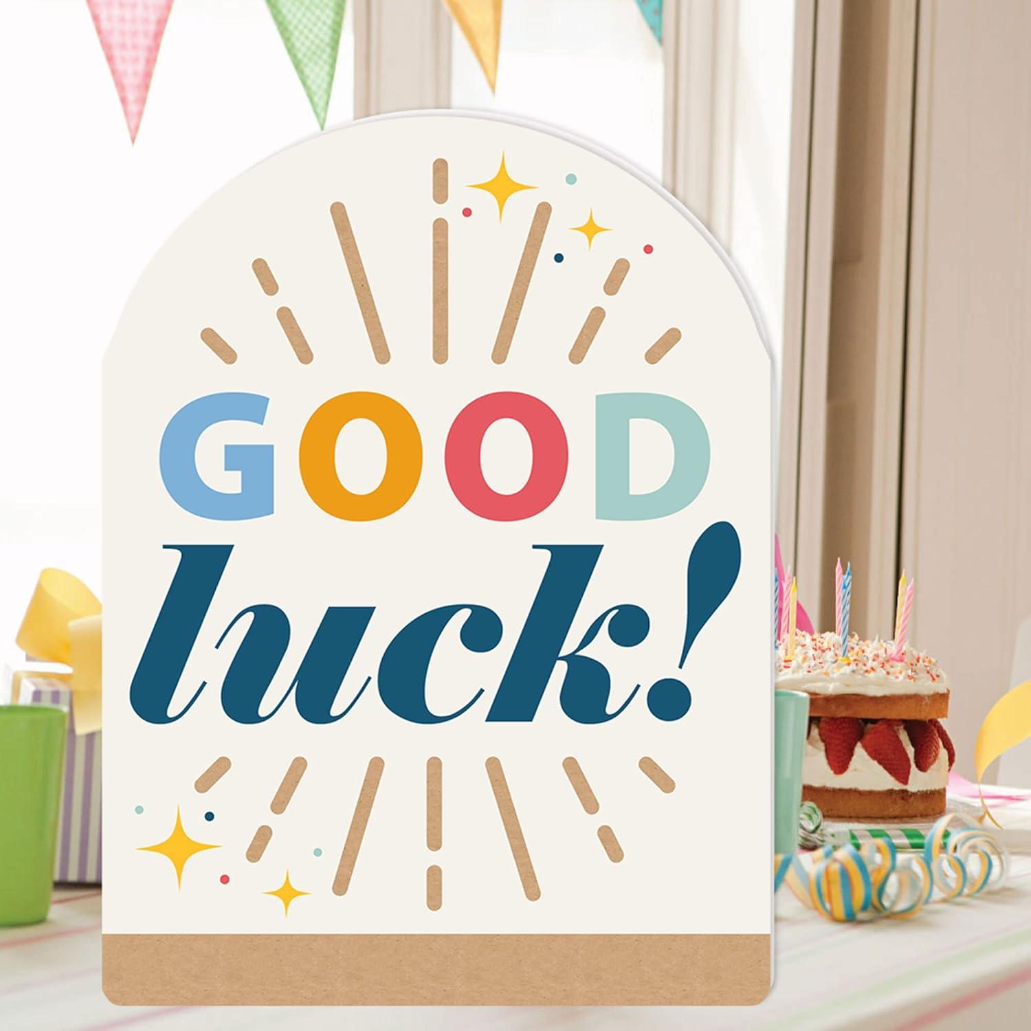 Big Dot of Happiness Good Luck - Encouragement Giant Greeting Card - Big Shaped Jumborific Card - 16.5 x 22 inches