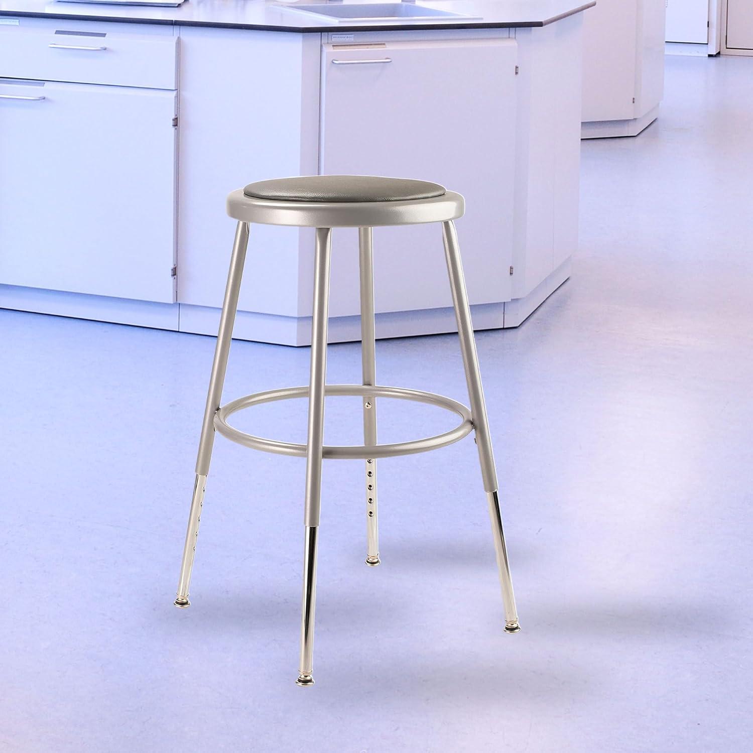 National Public Seating NPS Adjustable Heavy Duty Vinyl Padded Steel Stool