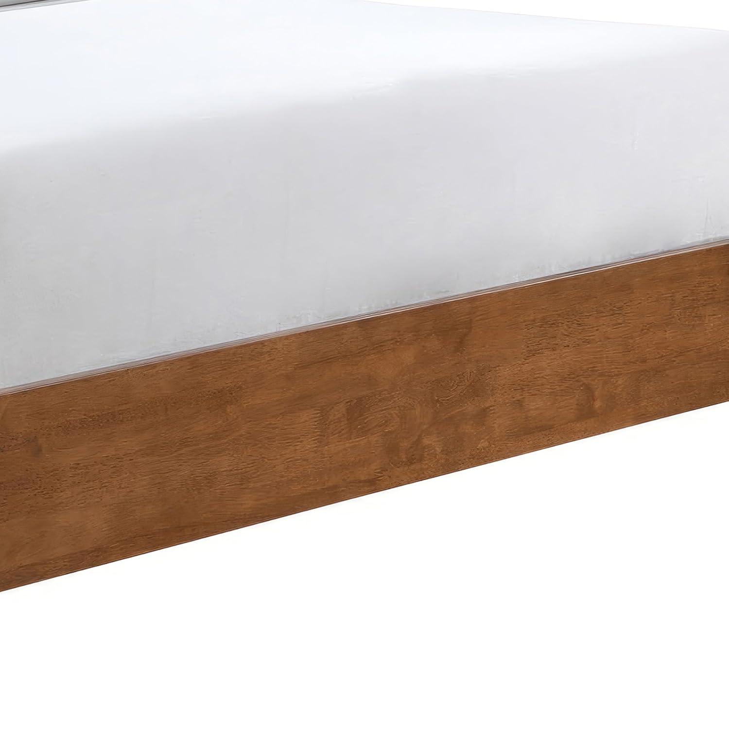 HOMES: Inside + Out Full Riverstone Mid-Century Modern Platform Bed with Headboard Walnut Wood