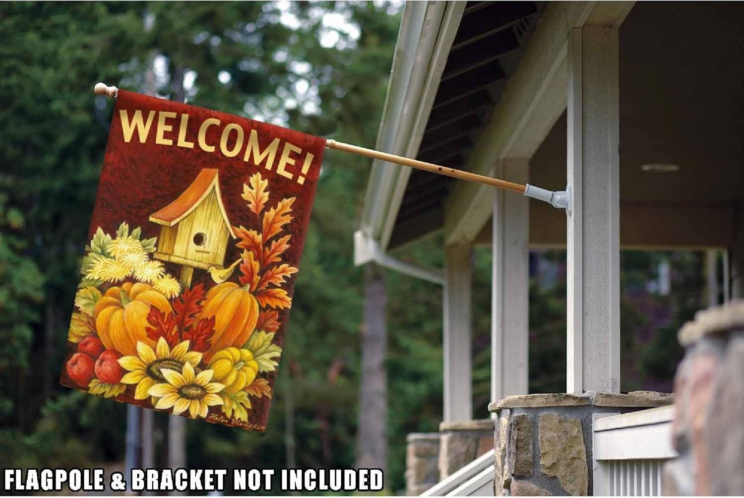 Toland Home Garden Fall Birdhouse Double Sided Flag