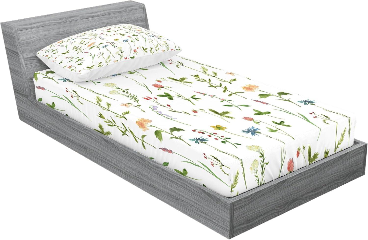 Microfiber Floral Fitted Sheet