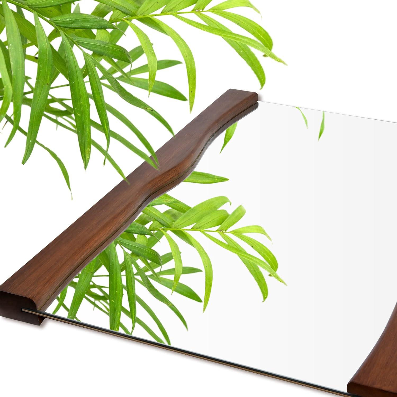 Tanmicoshomy Rectangle Wood Bathroom Mirror with Live Edge Wooden Frame, Asymmetrical Mirror 20 x 28 Inch for Bedroom, Living Room or Entryway